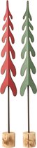 Kerstboom | metaal | groen - rood | 7x22x (h)85 cm