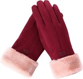 Handschoenen Dames - Fleece - Touchscreen - Rood - Maat M