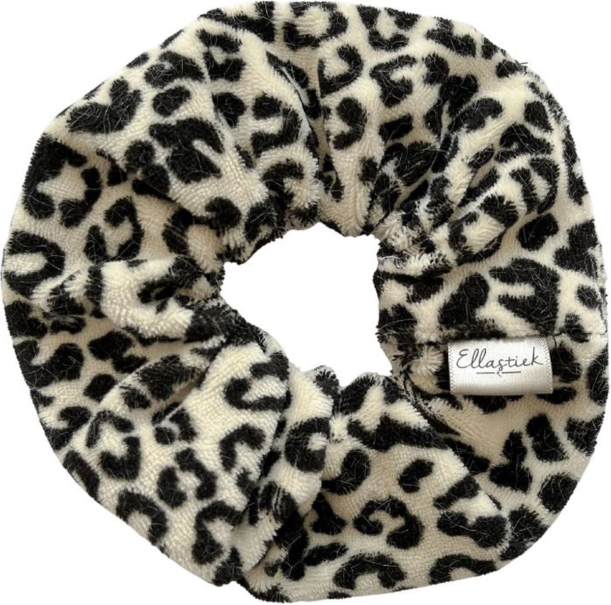 Ellastiek scrunchie leopard print - haarelastiekjes - haar accessoire - luxe uitstraling en kwaliteit- Handmade in Amsterdam