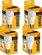 4 stuks Kodak Led A60 E27 806lm Warm 10w lampen