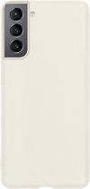 Hoesje Geschikt voor Samsung S22 Hoesje Siliconen Cover Case - Hoes Geschikt voor Samsung Galaxy S22 Hoes Back Case - Wit