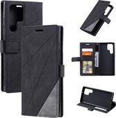 Book Case Samsung Galaxy S22 Ultra | Hoogwaardig PU Leren Hoesje | Lederen Wallet Case | Luxe Uitstraling | Telefoonhoesje | Pasjeshouder | Portemonnee | Zwart