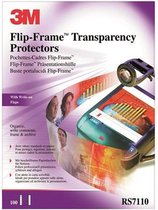 3M Flip Frame Professionele beschermhoezen transparant 100 stuks RS 7110 - A4-formaat, met ringband perforatie