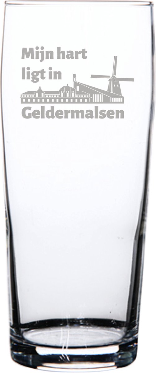 Gegraveerde bierfluitje 19cl Geldermalsen