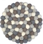 Beyoona onderzetter van vilt - set van 2 - mix grijs bruin en wit - onderzetter voor bloempot - pannenonderzetter