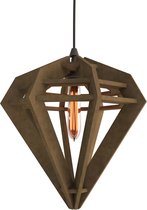 DECOBEL | DECO-VILT | Diamant | Maat L | Hanglamp - E27 - Woonkamer - Eetkamer - Duurzaam - Petfles - Industrieel | Licht Eiken 39