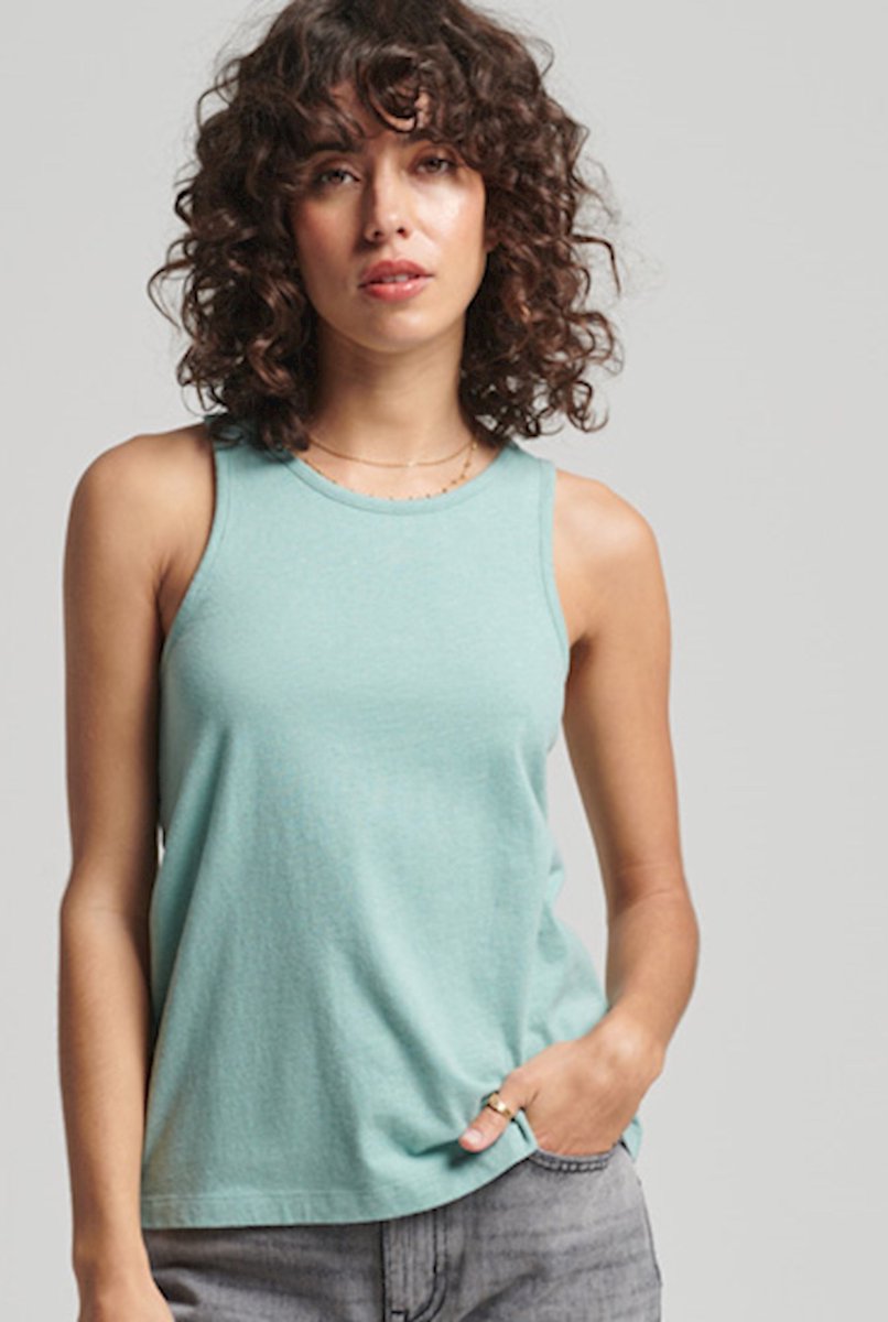 Superdry Dames Vintage hemd van biologisch katoen met borduursel C22 – Sage Marl