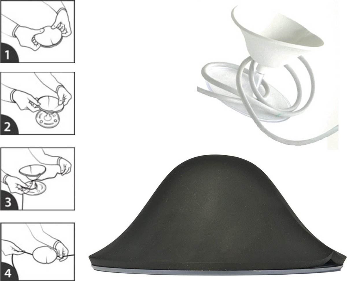 Snoerwinder - Cable Kiss - Zwart - Flexibel kunststof - Ø13 cm x H 5,5 cm