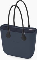 O bag classic schoudertas in donkerblauw, compleet met lange hengsels en binnentas