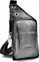 Zwarte Heren Imitatieleer Schoudertas Crossbodytas