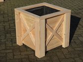 Plantenbak hout - houten bloembak - boombak - tuinbak - afmetingen: 50x50x50 cm - TW Basic Plus
