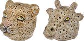 Spaarpot Keramiek Dieren Animal Set van 2 Hoogte 14cm Panter Giraffe