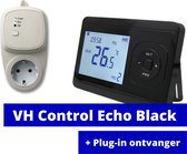 VH Control Echo wifi - Zwart - Draadloze wifi thermostaat - programmeerbaar - Witte Plug-in ontvanger