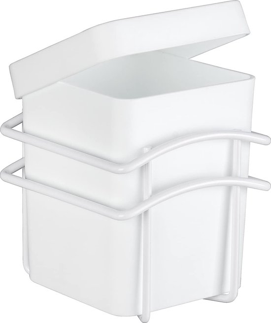 WENKO Universele doos Classic Plus - cosmetische doos, katoenen doos met hoogwaardige roestbescherming, staal, 10,5 x 12,5 x 13 cm, wit