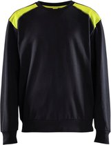 Blaklader Sweatshirt bi-colour 3580-1158 - Zwart/High Vis Geel - L