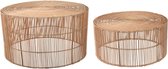 Kave Home - Tables basses Elmima set de 2 en 100% rotin finition naturelle Ø 66 cm et Ø 55 cm