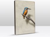 IJsvogeltje - 19,5 x 30 cm - Niet van echt te onderscheiden houten schilderijtje - Mooier dan een schilderij op canvas - Laqueprint.