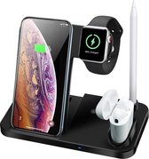 YONO Oplaadstation iPhone 4 in 1 – QI Draadloze Oplader iPhone, Apple Watch, Airpods en Pencil – Qi Wireless Charger – Snellader – Docking Station