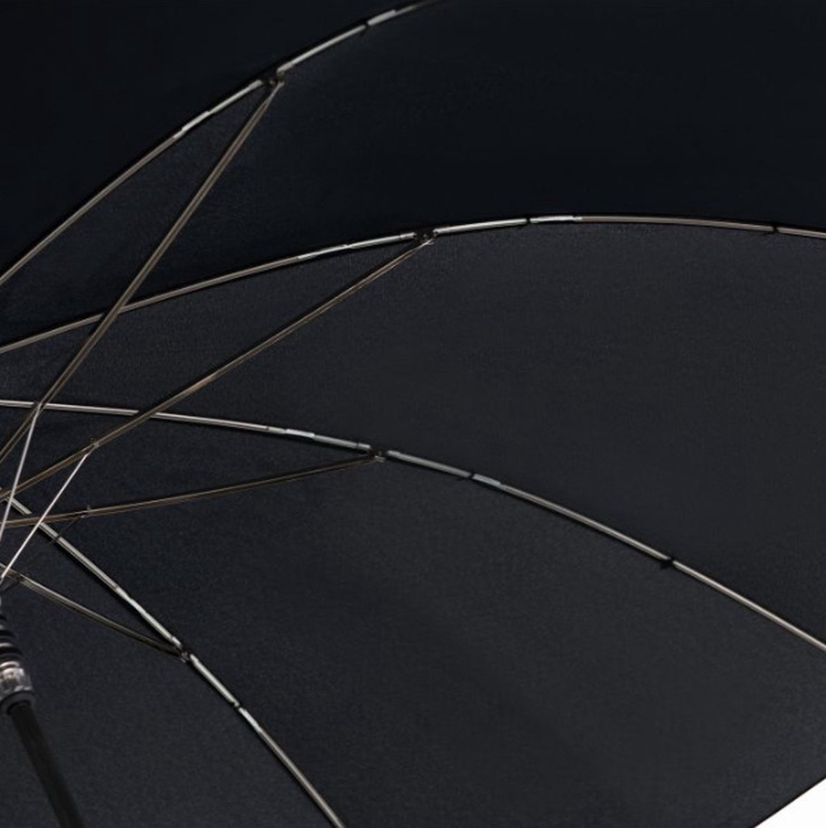 Parapluie Homme Falcone avec Bâton en Bois - Ø 125 cm - Noir