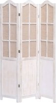 Medina Kamerscherm met 3 panelen 105x165 cm stof wit