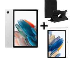 Samsung Galaxy Tab A8 (2021) - 64GB - Wifi - 10.5 inch - Silver + Draaibare hoes + Screenprotector tempered glass