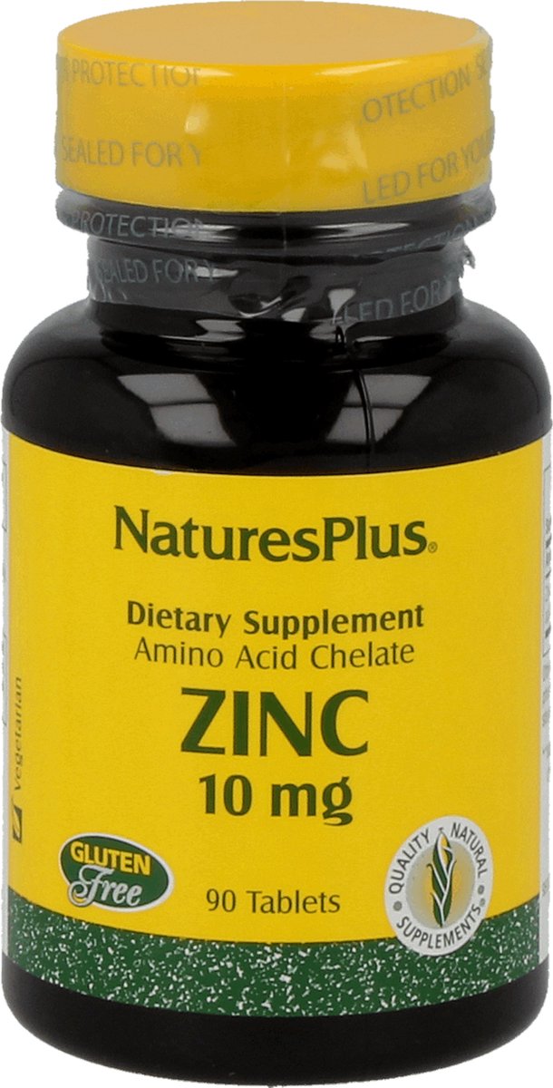 Zinc 10 mg, Zink van Nature's Plus in 10 mg, 90 tabletten
