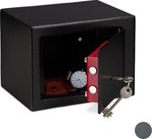 Relaxdays 1x kluisje met sleutel - kluis voor thuis - privékluis - mini safe - 17x23x17 cm