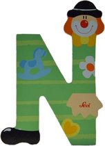 Sevi - Houten Clown Letter N - Groen