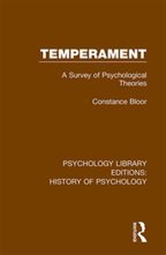 Psychology Library Editions: History of Psychology - Temperament (ebook ...