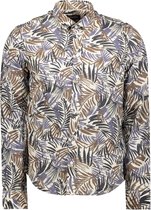 Haze & Finn Overhemd Printed Shirt Regular Fit Mc17 0100 13 Cappuccino Palm Mannen Maat - XL