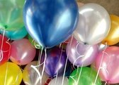 Ballonnen verjaardag - party - 50 stuks - groot assortiment -o.a ballonnen goud, ballonnen blauw - metallic XL ballonnen met snel sluiters - HQ latex- groot 36 cm lang - voor heliu