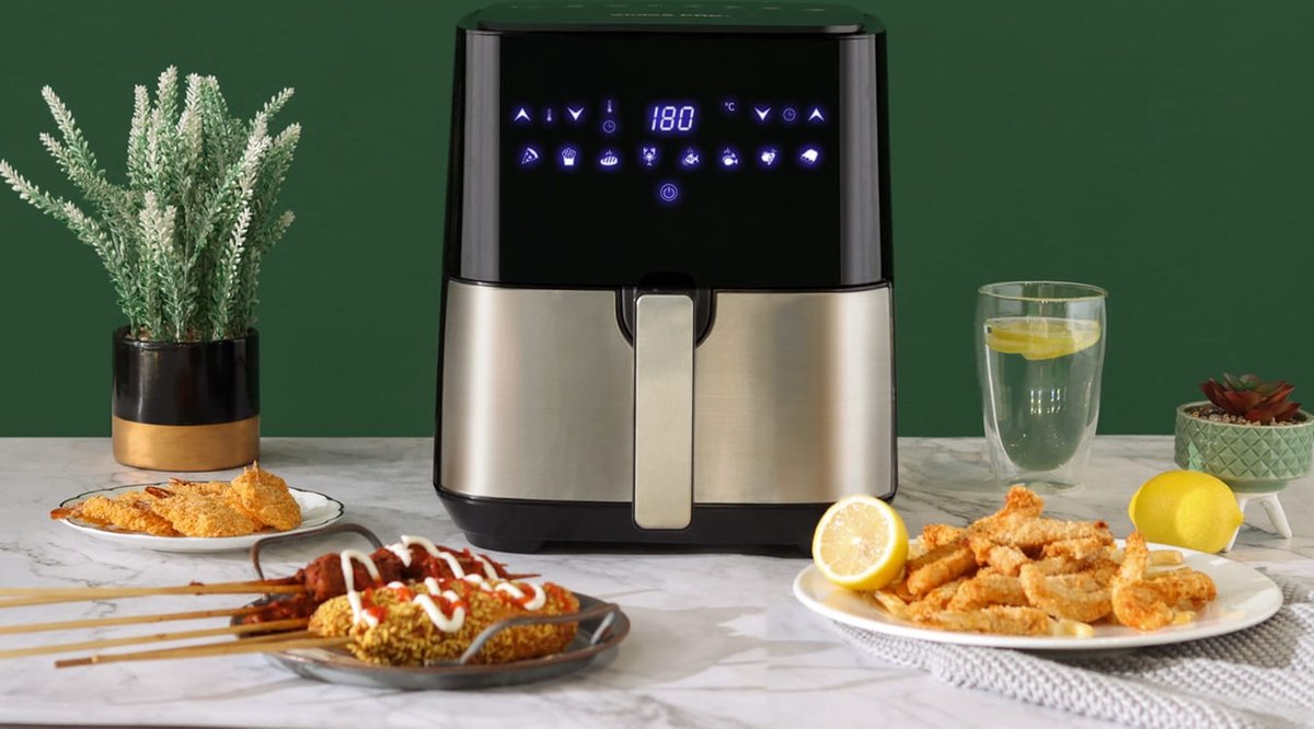 Swiss Pro+ Friteuse Air Fryer XXL - Airfryer - Friteuse air Chaud - 10  litres - température : 50-200 ℃ - friteuse sans huile avec minuterie - va  au lave-vaisselle - argent - 1800W : : Cuisine et Maison