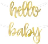 Letterslinger - geboorte slinger - geboorte - hello baby - goud - baby shower
