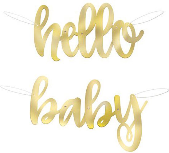 Letterslinger - geboorte slinger - geboorte - hello baby - goud - baby  shower | bol.com