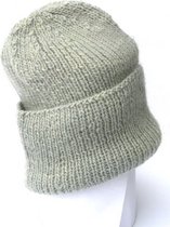 Handgebreide beanie licht grijsgroen. Handgemaakte skater beanie, gebreide muts unisex, accessoire winter, gebreid hoofddeksel, muts hipster