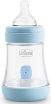 Chicco Perfect 5 anti-koliek flesjes met zuignap van siliconen voor 0+ maanden, biofunctioneel met Intuiflow-systeem, blauw, 150 ml 0+ maanden