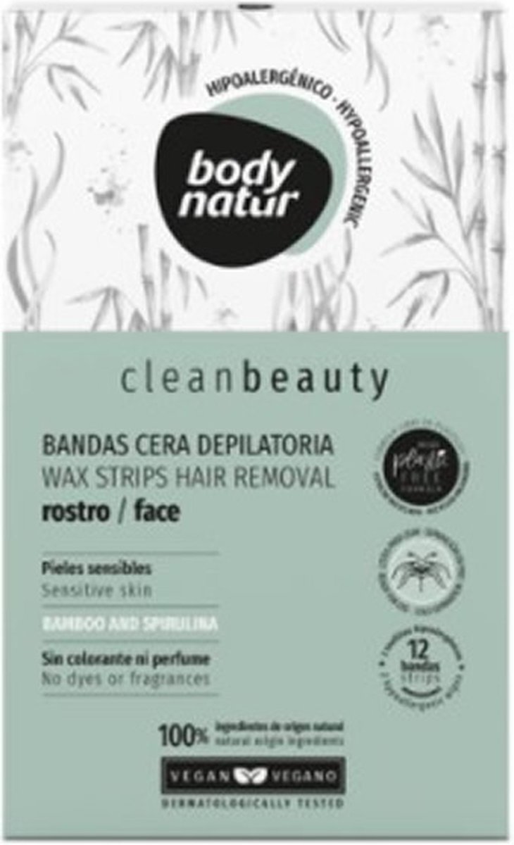 Body Natur Clean Beauty Bandas Cera Rostro Pieles Sensibles