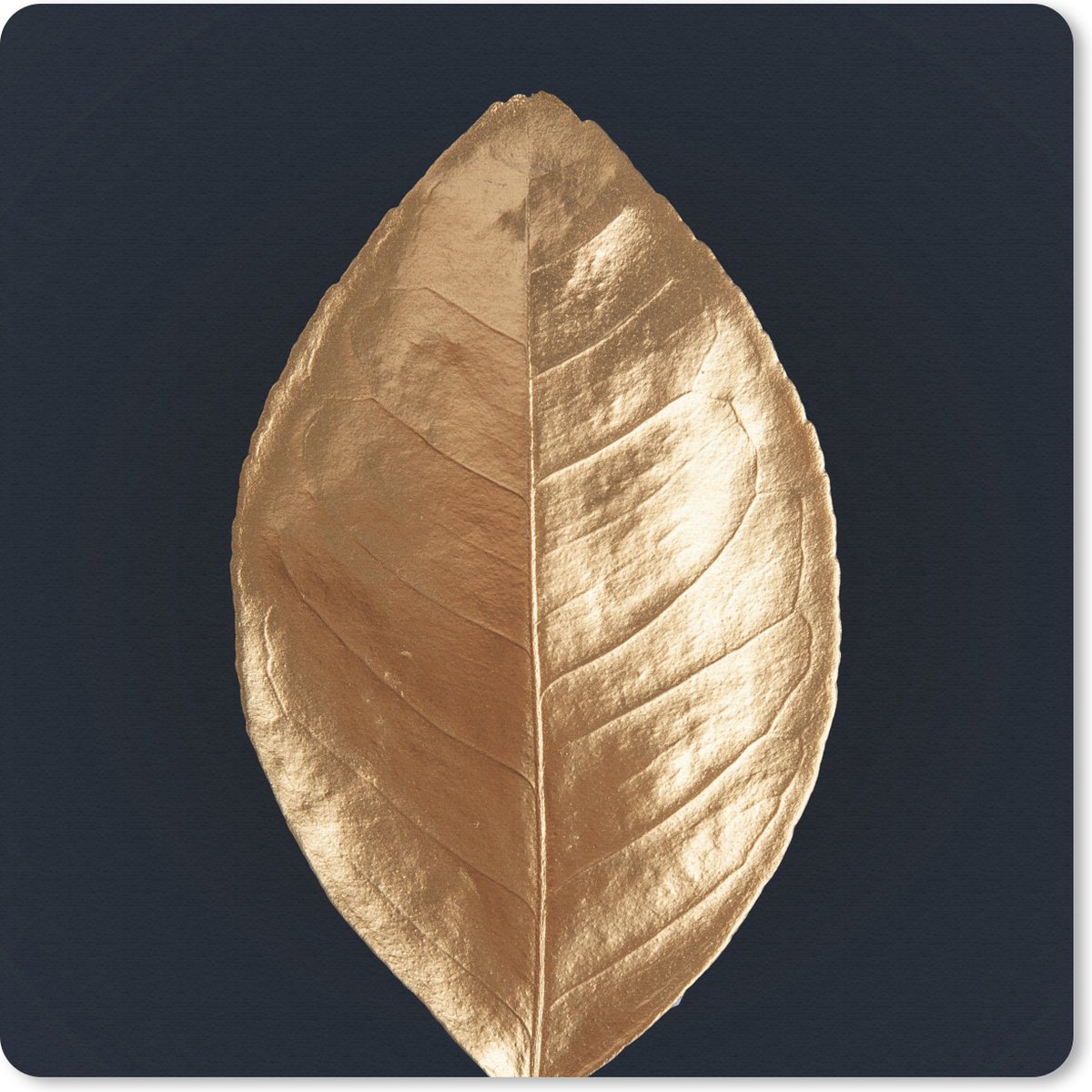 Muismat 30x30 cm - Mousepad Bladeren - Luxe - Goud - Muismatten