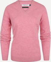 Steppin' Out Herfst/Winter 2021 Trui Fine Merino Vneck Vrouwen - Regular Fit - Wol - Roze (L)