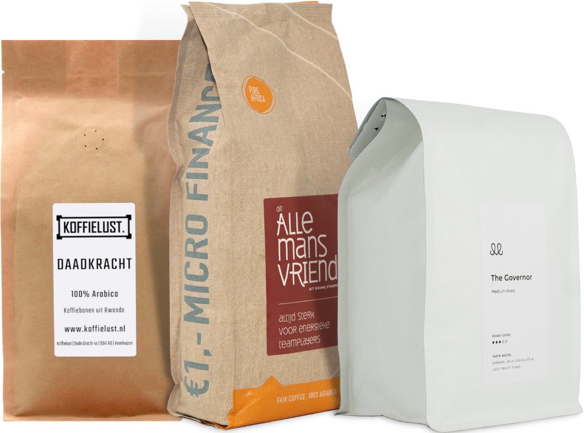 Koffiebonen proefpakket Smooth Totaal 1KG vers gebrande koffiebonen Arabica &...
