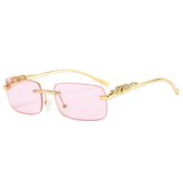 LOUD AND CLEAR® - Heren Zonnebril - Dames Zonnebril - Goud - Roze - Luipaard Bril - Luxe