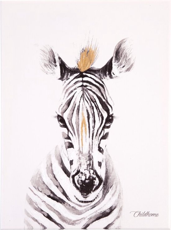 Childhome Toile Peinture Zebra 40 X 30 Cm