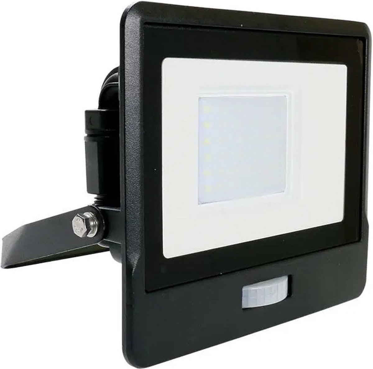 Projecteur LED mural noir avec détecteur de mouvement, conso. de 50W