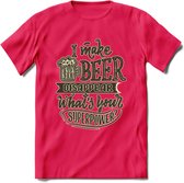 I Make Beer Disappear T-Shirt | Bier Kleding | Feest | Drank | Grappig Verjaardag Cadeau | - Roze - XL