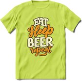 Eat Sleep Beer Repeat T-Shirt | Bier Kleding | Feest | Drank | Grappig Verjaardag Cadeau | - Groen - S