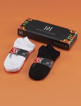 Sneaker Sport Enkel Sokken Multipack Unisex | 6 Paar | 3 Zwart + 3 Wit - Maat 40-44 -