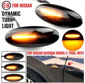 ✅ Dynamisch knipperlicht Zwart voor Nissan Tiida C11 Note E11 NE11 Micra K12 NP300 Navara D40 Qashqai J10