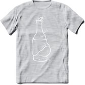 Bierbuik T-Shirt | Bier Kleding | Feest | Drank | Grappig Verjaardag Cadeau | - Licht Grijs - Gemaleerd - XL
