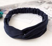 Gebreide Dames Haarband - Haarband - Hoofdband - Donker Blauw