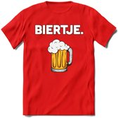 Biertje T-Shirt | Bier Kleding | Feest | Drank | Grappig Verjaardag Cadeau | - Rood - M
